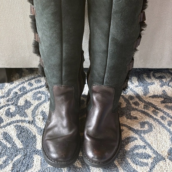 Born Black Leather Shearling Lined Riding Winter Boots - Picture 5 of 9